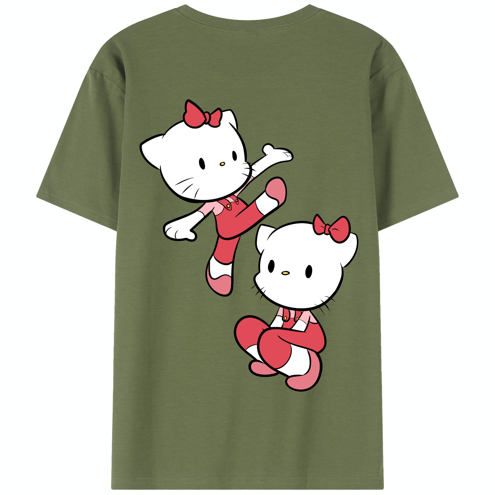 （画像用） Hello Kitty ハローキティ 綿100％半袖Tシャツ（背面プリント）